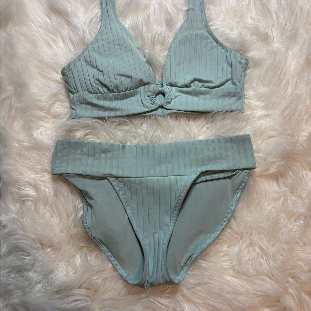 aerie Light Blue Ribbed Bikini